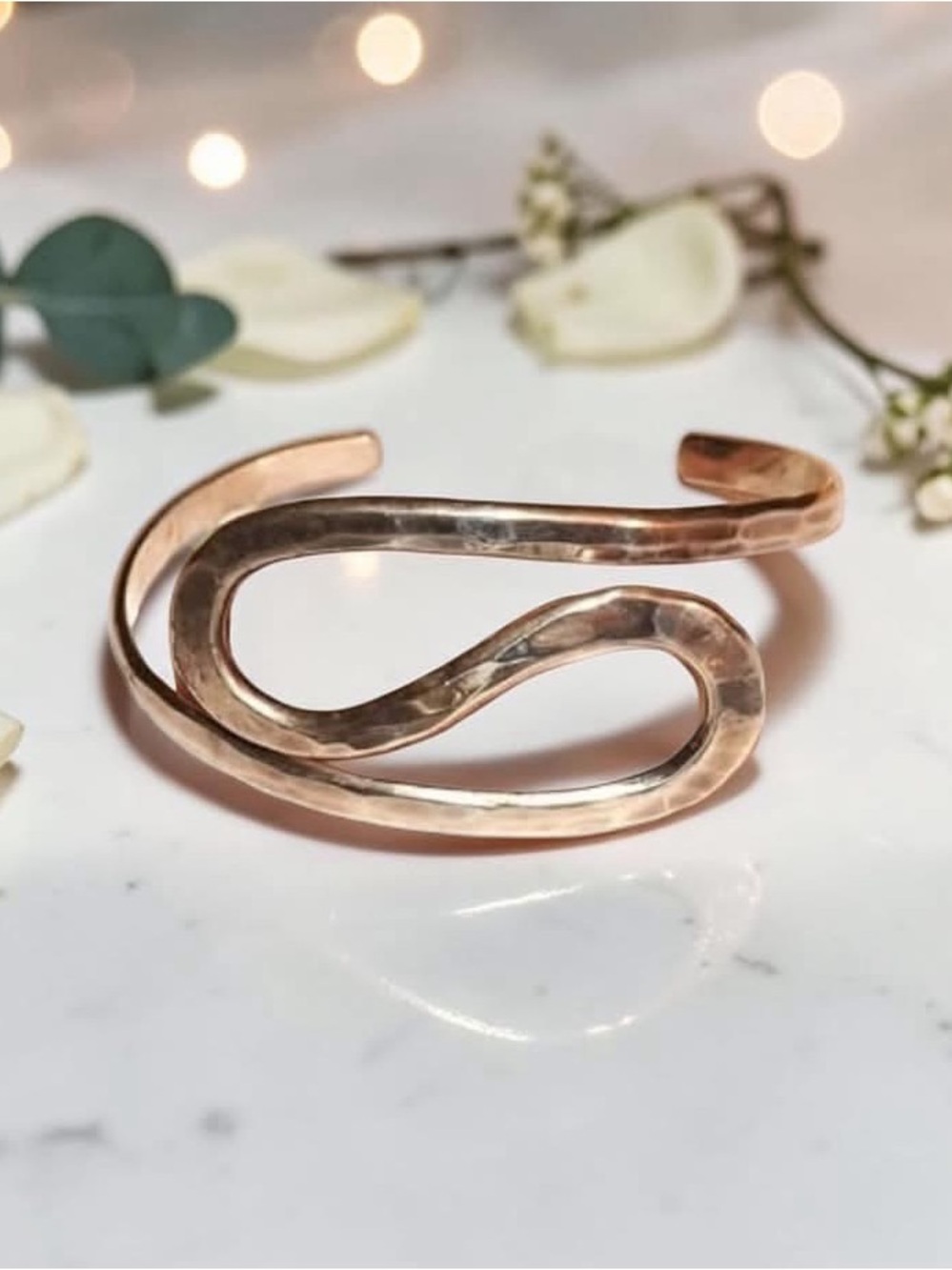 Very nice Artisan Signed Sterling Silver Hammered Swirl Cuff